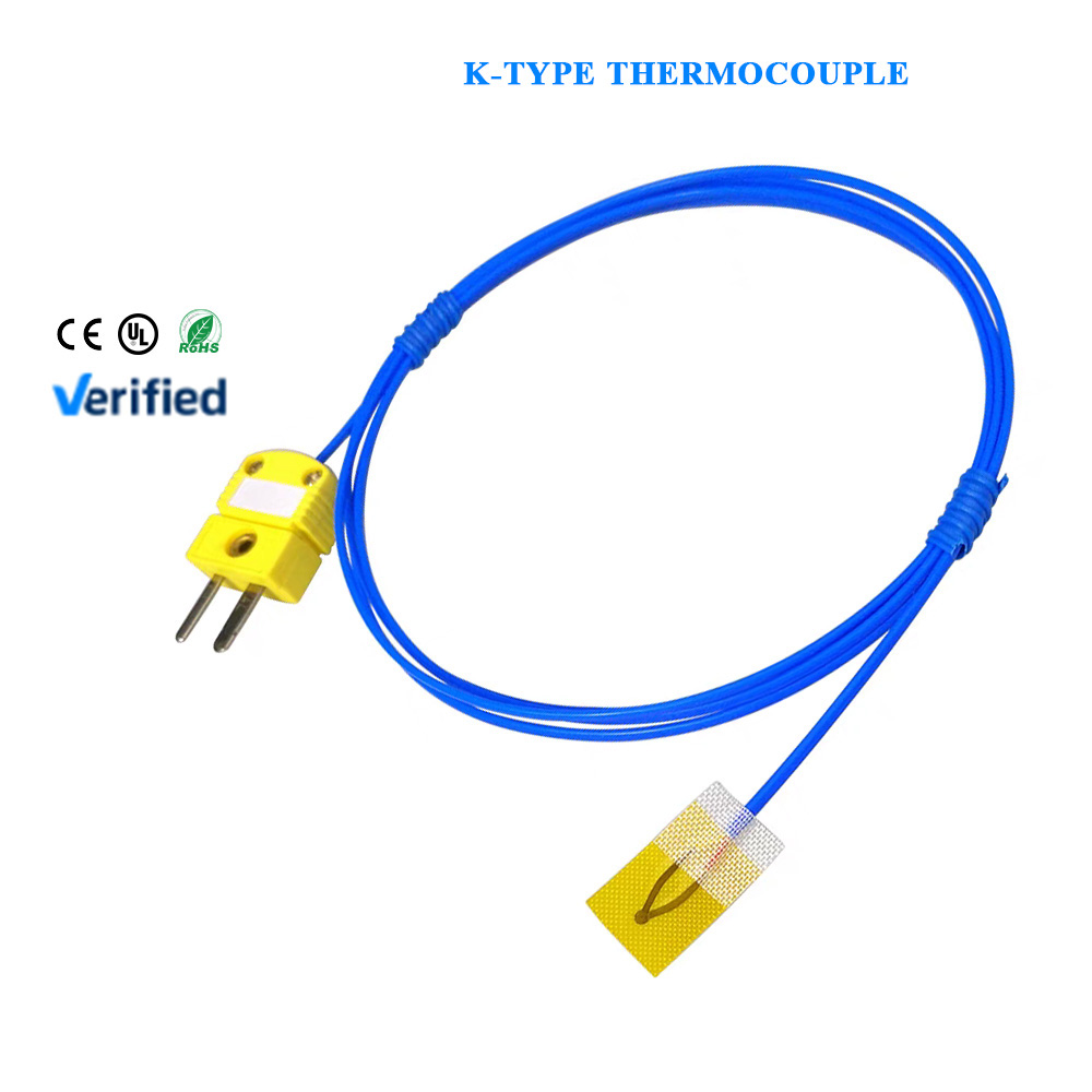 High-Precision K-Type T-Type Thin Sheet Probes Surface Thermocouples Adhesive-Type Thermocouple Patches for Surface Temperature
