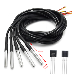 1-Wire DS18B20 Temperature Sensors Waterproof Digital Stainless Steel 1m