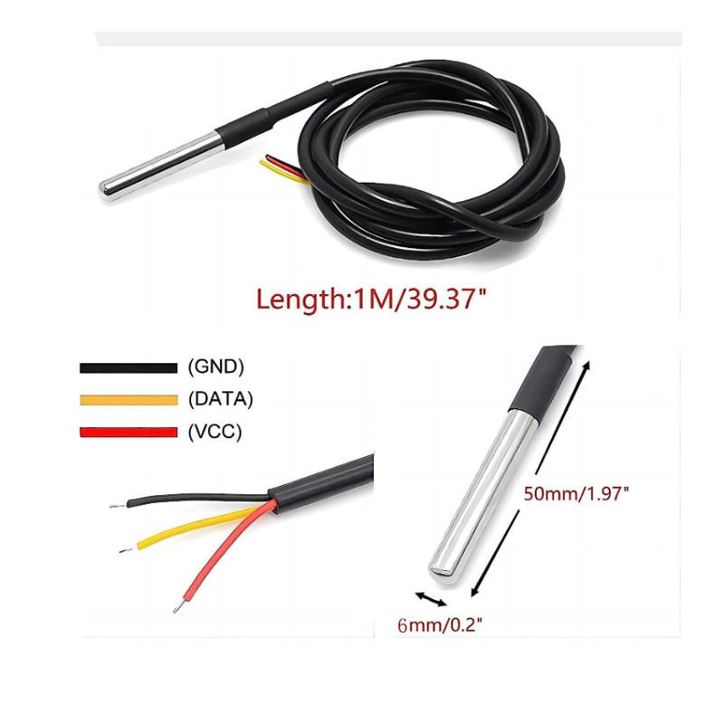 Waterproof 650mm for DS18B20 Digital Stainless Steel Temperature Sensors with 10m Cable Product Category