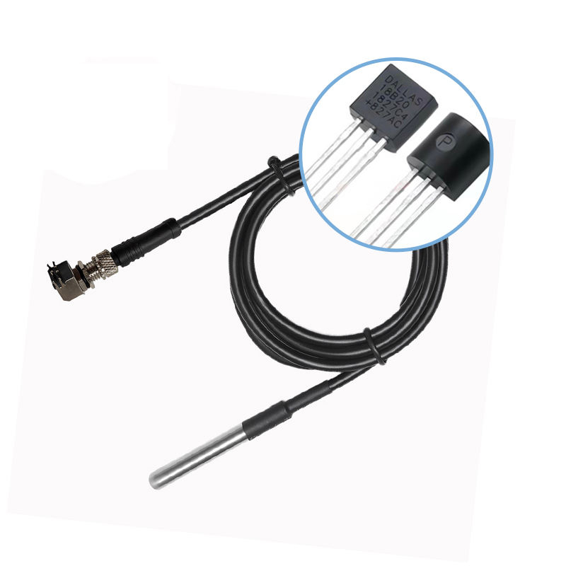 Waterproof for DS18B20 Digital Temperature Sensor Probe with 6P4C Rj11 Crystal Head Connector for Water Temperature Measurements